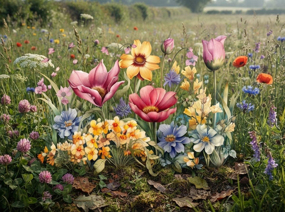 Wandbild Blumenwiese Nr. 3 Kunstdruck auf Leinwand