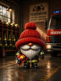 Feuerwehr Wichtel mit rotem Helm Kunstdruck auf Leinwand