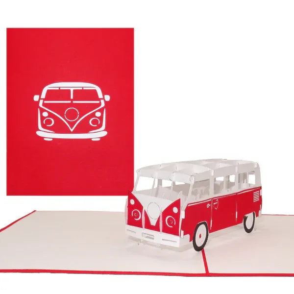 Pop Up Karte 3D Glückwunschkarte mit Pop-Up "Minibus" z.B. zum Geburtstag | Wandbild Galerie
