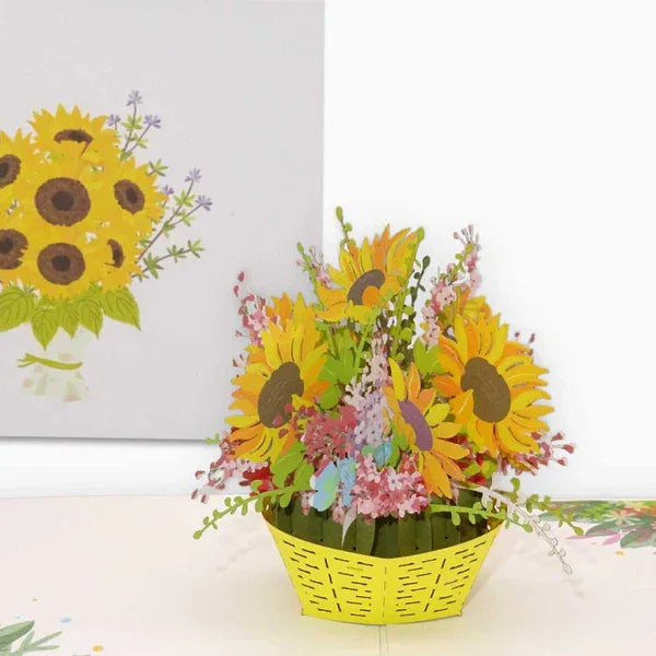 Pop Up Karte "Sonnenblumen" 3D Geburtstagskarte, Glückwunschkarte, Einladungskarte | Wandbild Galerie