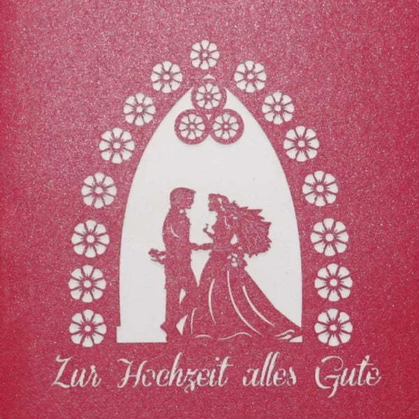 Pop-Up Karte "Brautpaar" 3D Hochzeitskarte, Glückwunschkarte, Hochzeitsgeschenk | Wandbild Galerie