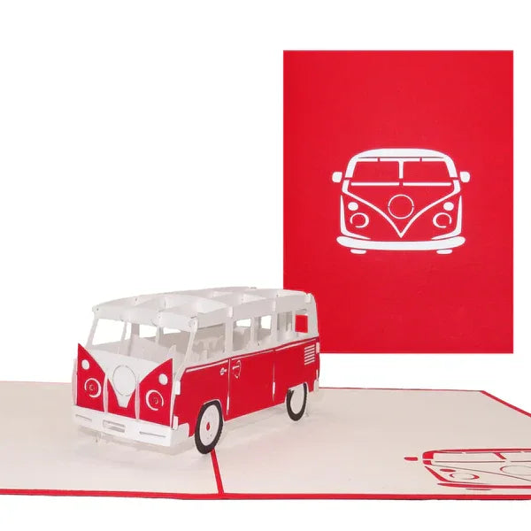 Pop Up Karte 3D Glückwunschkarte mit Pop-Up "Minibus" z.B. zum Geburtstag | Wandbild Galerie