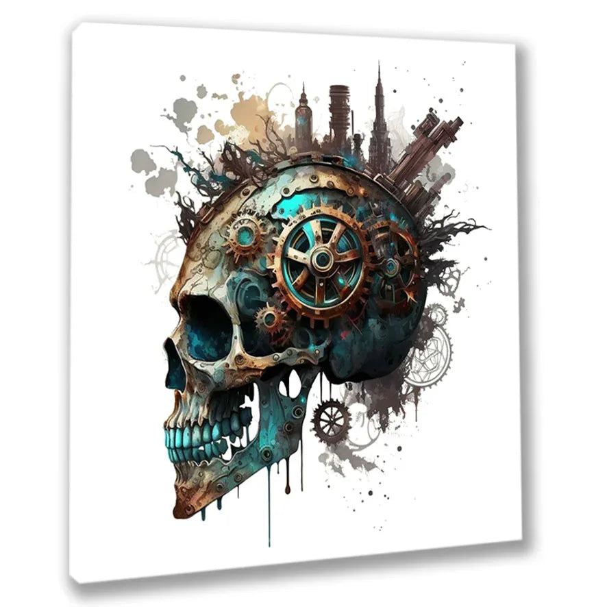 Wandbild Scull Steampunk Totenkopf 4 Wandbild Kunstdruck auf Leinwand | Wandbild Galerie