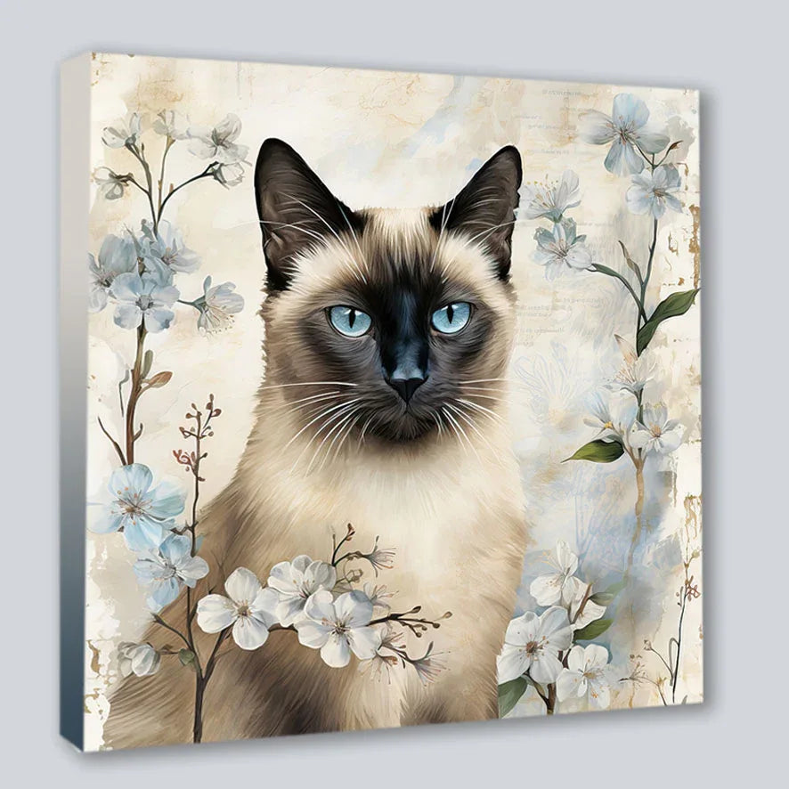 Siamkatze 5 Wandbild Kunstdruck auf Leinwand | Wandbild Galerie