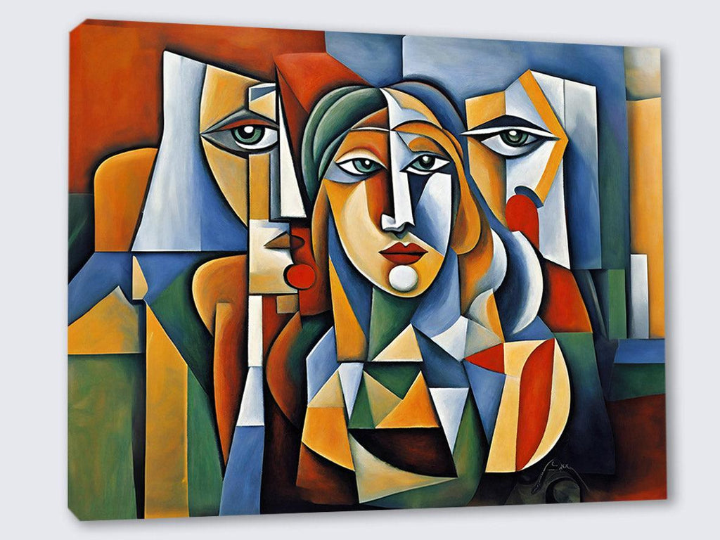 Wandbild Kubistische Geometrie Picasso Style Kunstdruck auf Leinwand