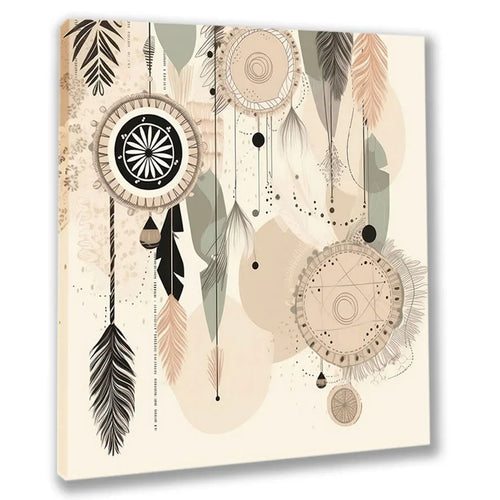 Boho Kunst 4 Wandbild Kunstdruck auf Leinwand | Wandbild Galerie