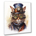 Wandbild Katzenkopf 4 Steampunk Kunstdruck auf Leinwand direkt zum Aufhängen | Wandbild Galerie