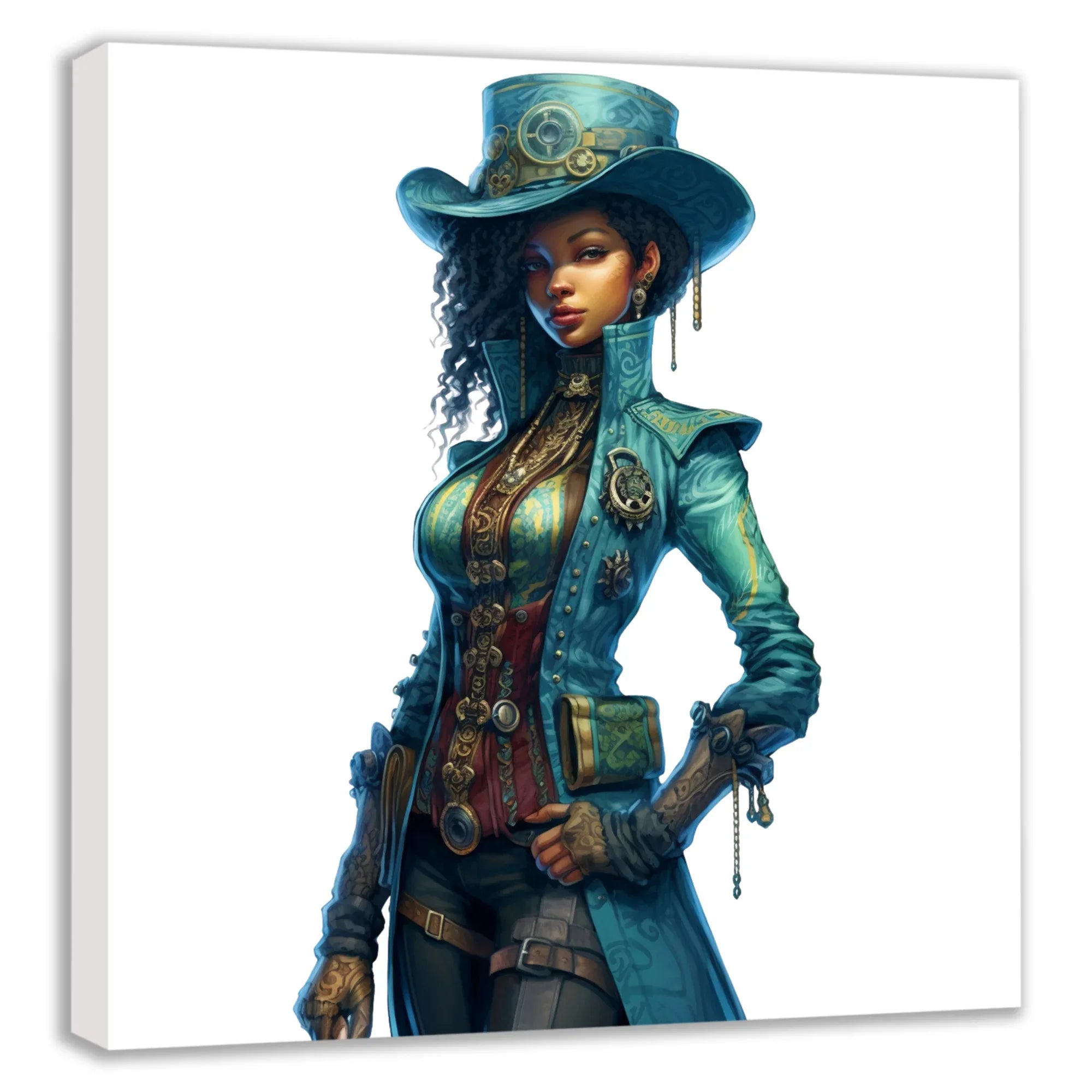 Wandbild Steampunk Lady 4 Kunstdruck auf Leinwand direkt zum Aufhängen | Wandbild Galerie