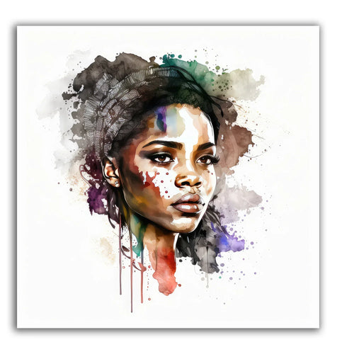 Afrikanerin 5 Portrait Wandbild Kunstdruck auf Leinwand | Wandbild Galerie