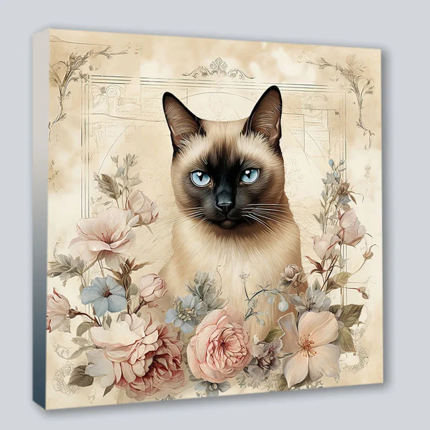 Siamkatze 4 Wandbild Kunstdruck auf Leinwand | Wandbild Galerie