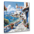Mediterrane Küste 5 Landschaft Wandbild  Kunstdruck auf Leinwand