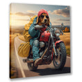 Wandbild Hunde auf Motorrad 5 Kunstdruck auf Leinwand