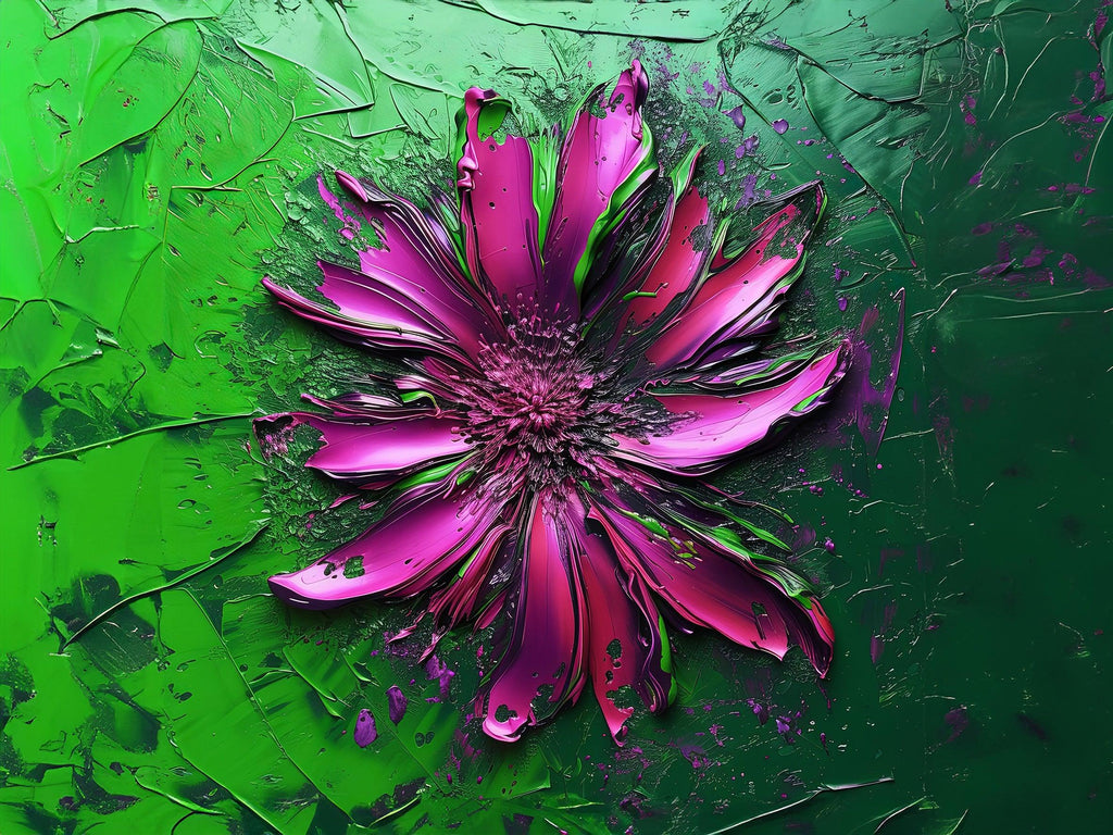 Wandbild Blumen Spachteltechnik Nr. 5 Kunstdruck auf Leinwand