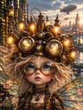 Steampunk Lichtfee – Magisches Wandbild fürs Mädchenzimmer