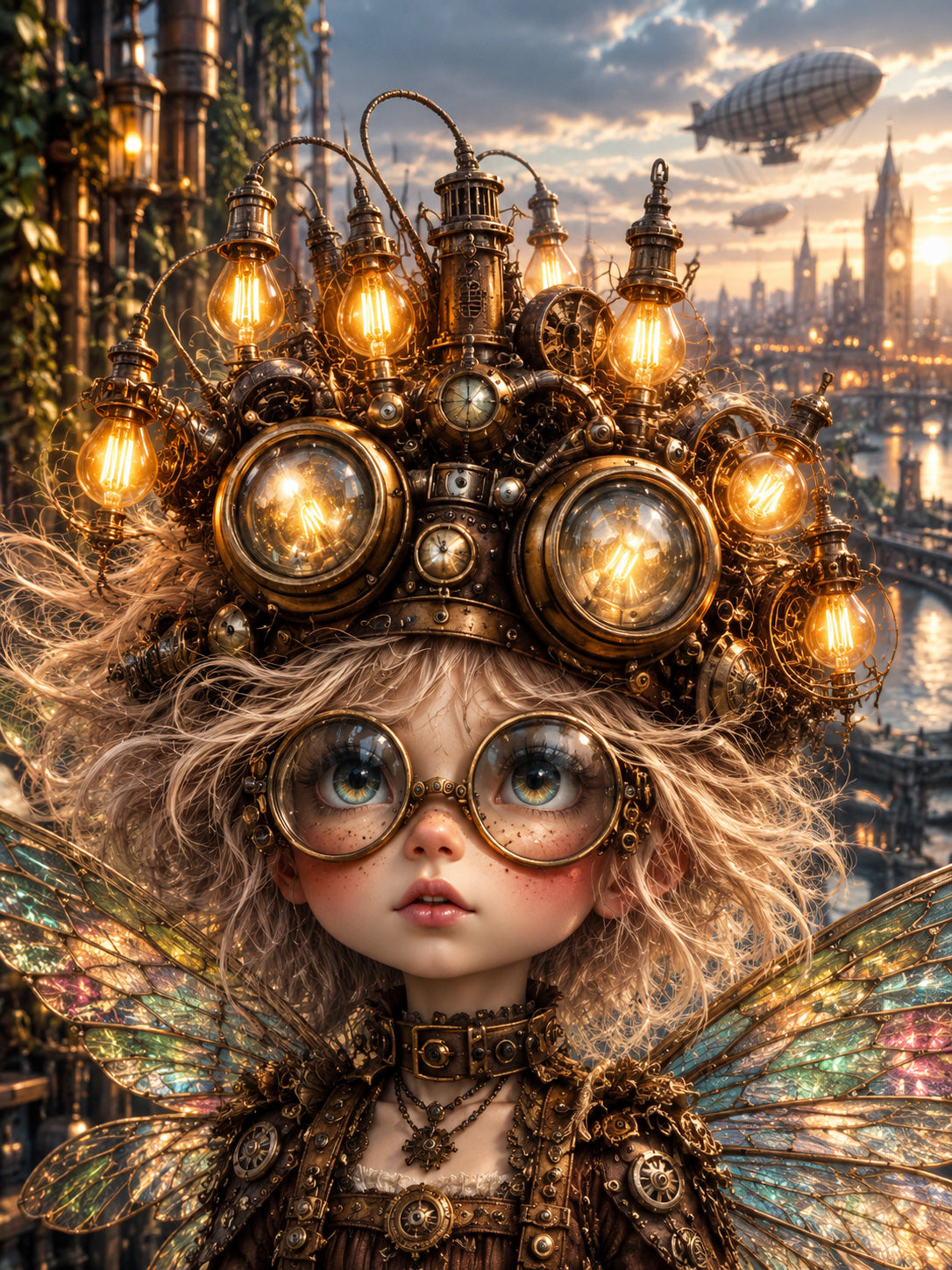 Steampunk Lichtfee – Magisches Wandbild fürs Mädchenzimmer