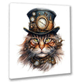 Wandbild Katzenkopf 5 Steampunk Kunstdruck auf Leinwand direkt zum Aufhängen | Wandbild Galerie