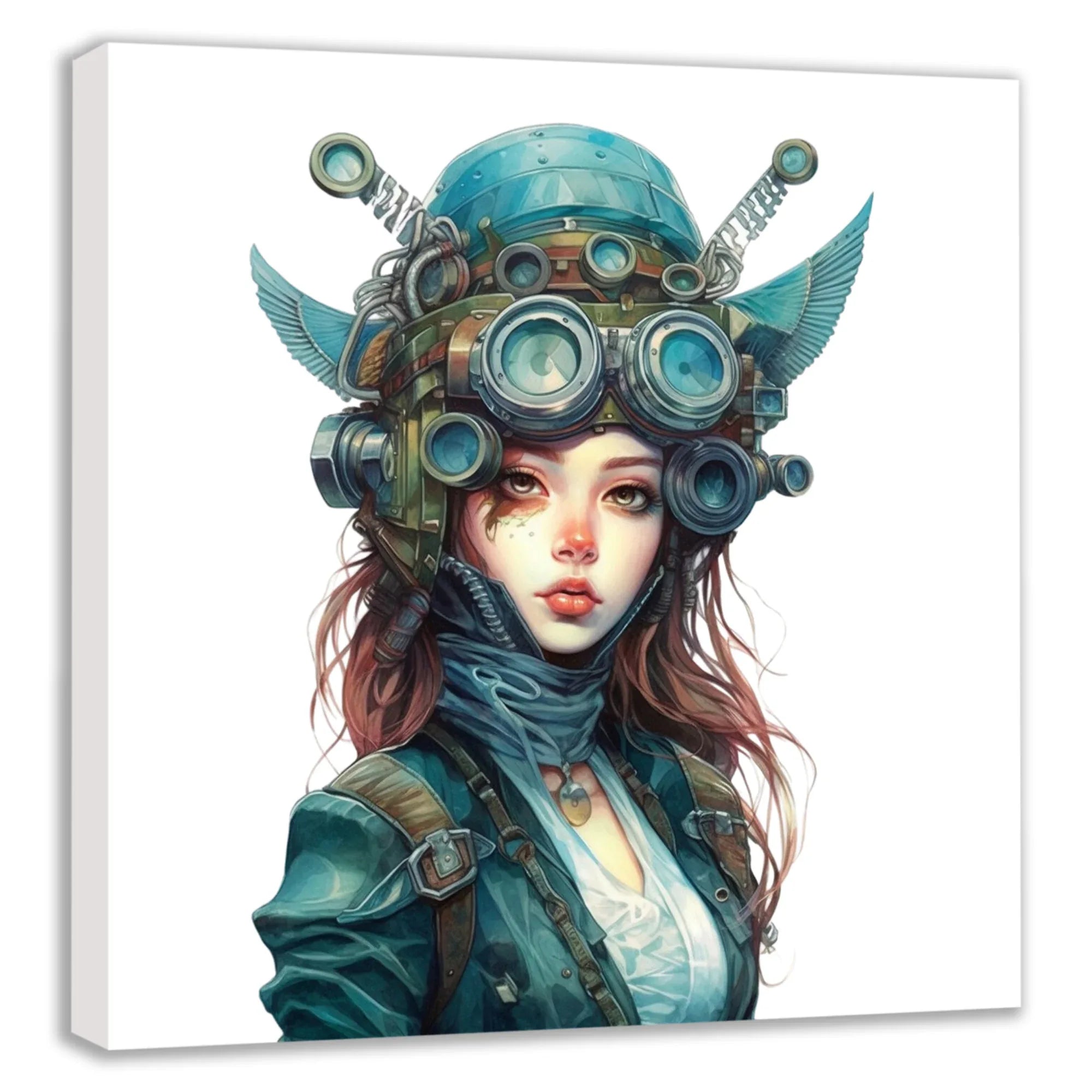 Wandbild Steampunk Lady 5 Kunstdruck auf Leinwand direkt zum Aufhängen | Wandbild Galerie