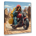 Wandbild Hunde auf Motorrad 5a Kunstdruck auf Leinwand