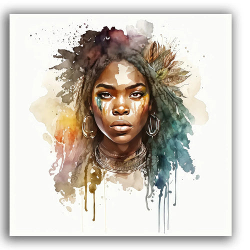 Afrikanerin 6 Portrait Wandbild Kunstdruck auf Leinwand | Wandbild Galerie