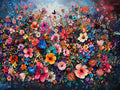 Wandbild Blumen Spachteltechnik Nr. 6 Kunstdruck auf Leinwand