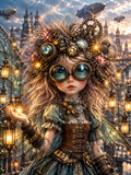 Steampunk Laternenfee – Magisches Wandbild fürs Kinderzimmer