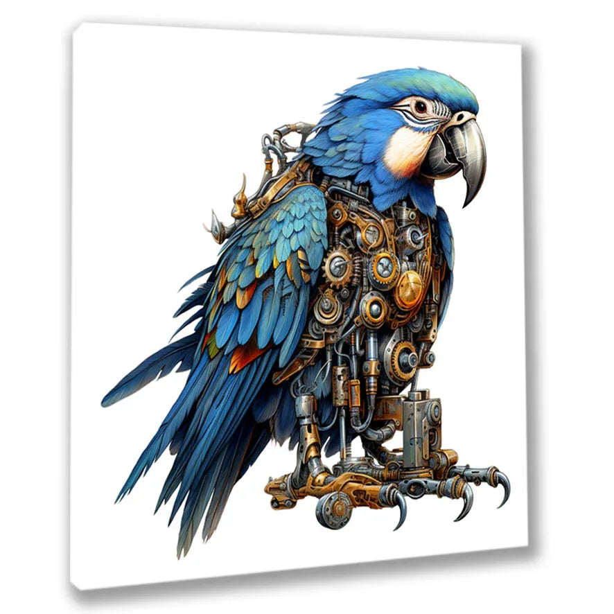 Wandbild Papagei Steampunk 6 Kunstdruck auf Leinwand direkt zum Aufhängen | Wandbild Galerie