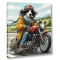 Wandbild Hunde auf Motorrad 6 Kunstdruck auf Leinwand