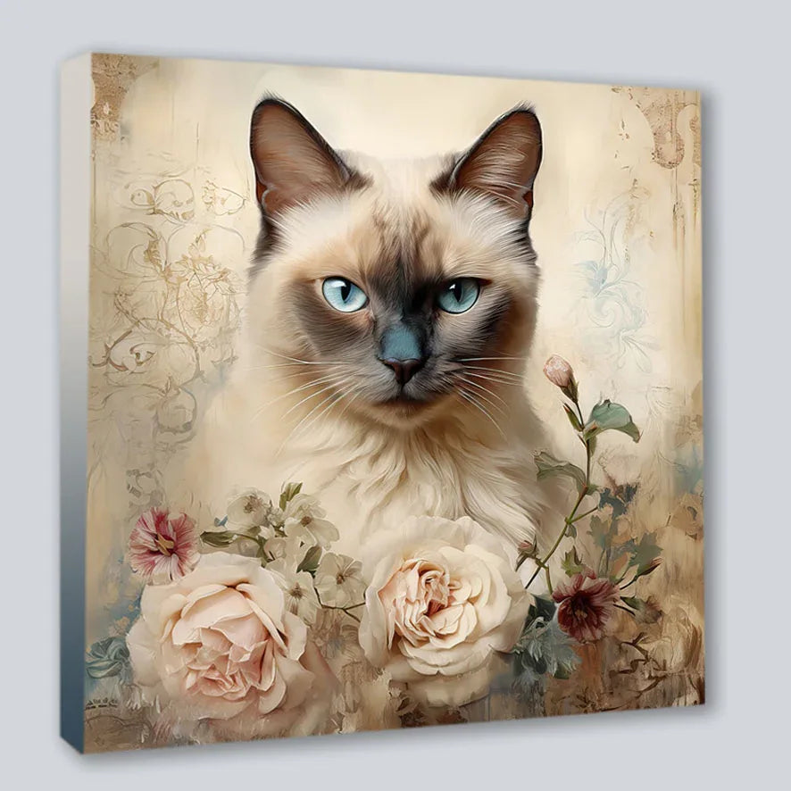Siamkatze 2 Wandbild Kunstdruck auf Leinwand | Wandbild Galerie