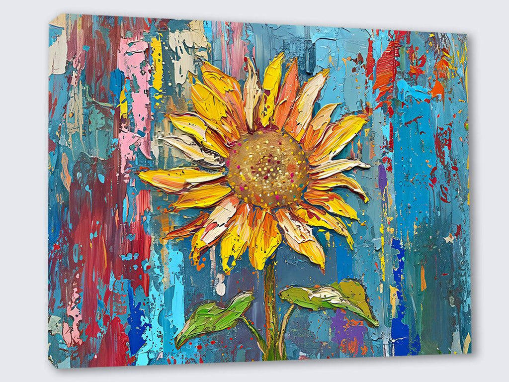 Wandbild Blumen Spachteltechnik Nr. 7 Kunstdruck auf Leinwand