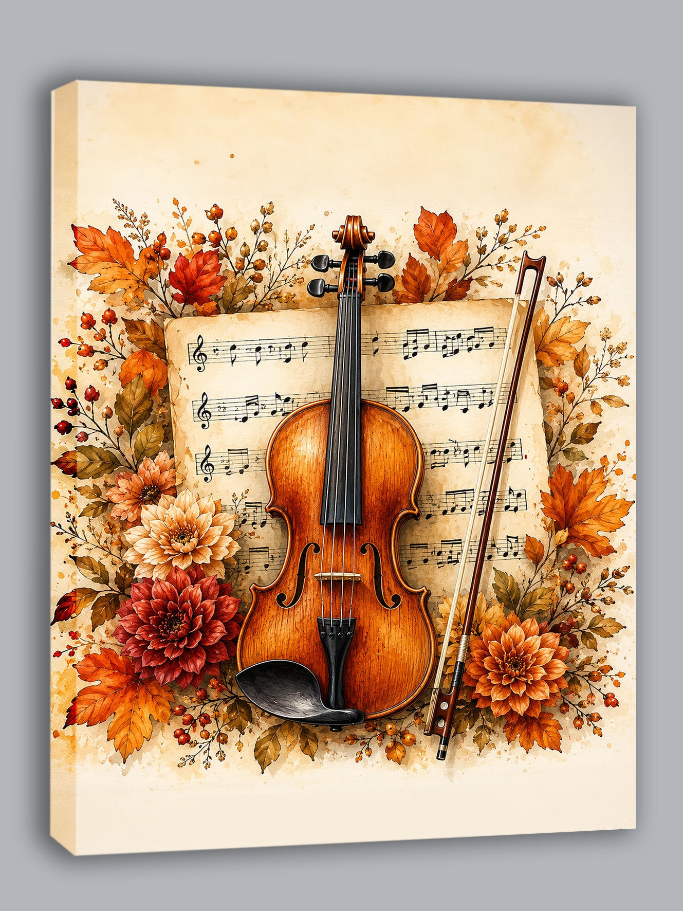 Wandbild Romantische Violine 7 Kunstdruck auf Leinwand