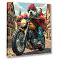Wandbild Hunde auf Motorrad 7 Kunstdruck auf Leinwand