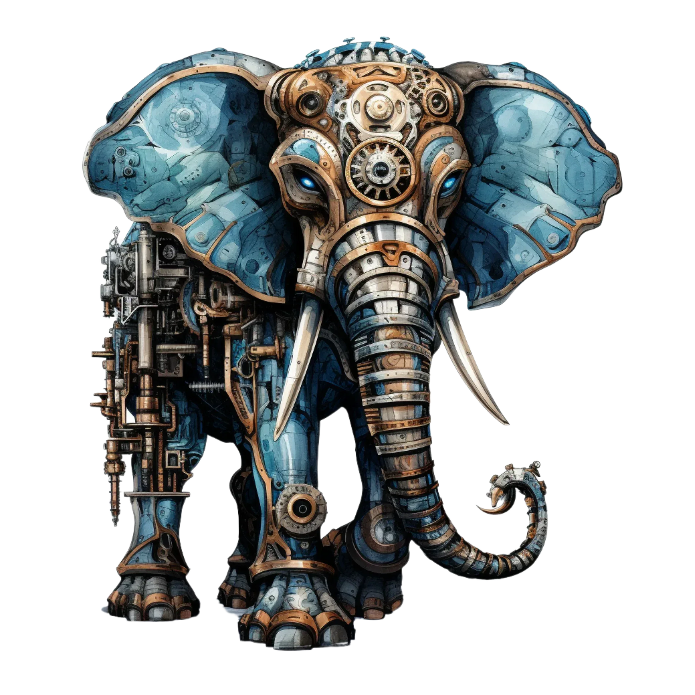 Wandbild Elefant Steampunk Kunstdruck auf Leinwand direkt zum Aufhängen | Wandbild Galerie