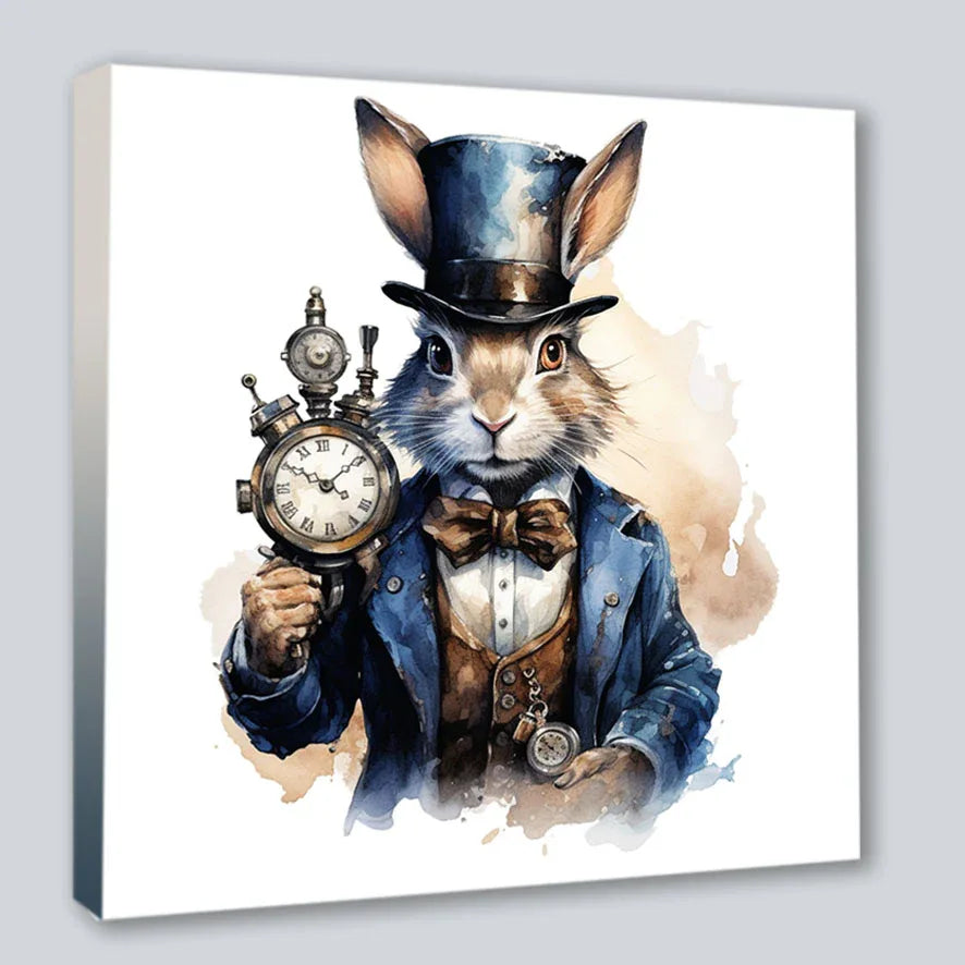 Wandbild Hase 7 Steampunk Stil Kunstdruck auf Leinwand | Wandbild Galerie