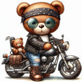 Wandbild Rockerteddy Kunstdruck auf Leinwand direkt zum Aufhängen | Wandbild Galerie