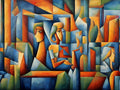 Wandbild Kubistische Frauen Picasso Style Kunstdruck auf Leinwand