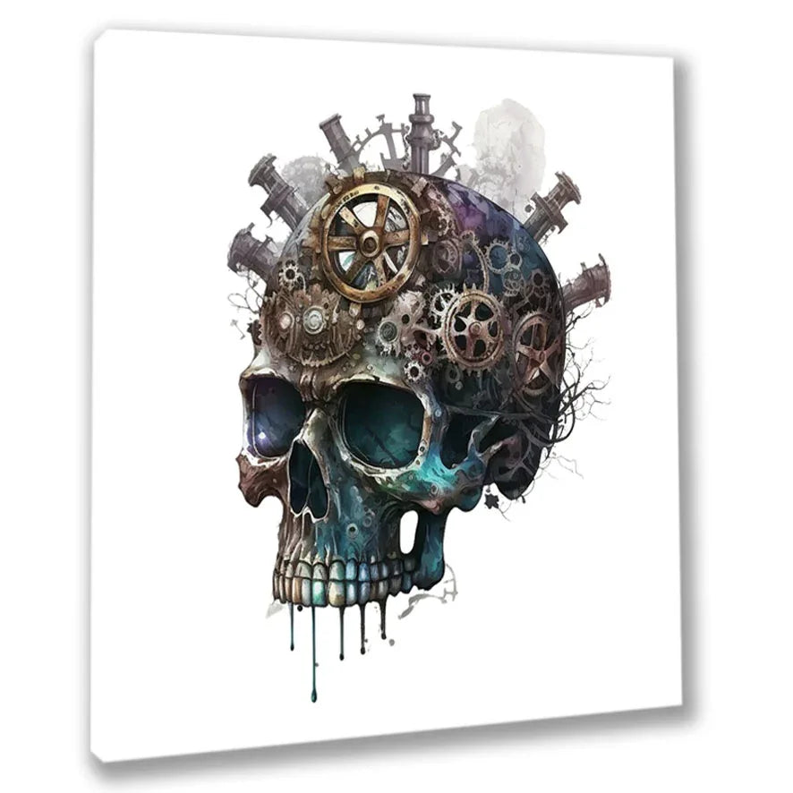 Wandbild Scull Steampunk Totenkopf 8 Wandbild Kunstdruck auf Leinwand | Wandbild Galerie