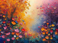 Wandbild Blumen Spachteltechnik Nr. 8 Kunstdruck auf Leinwand