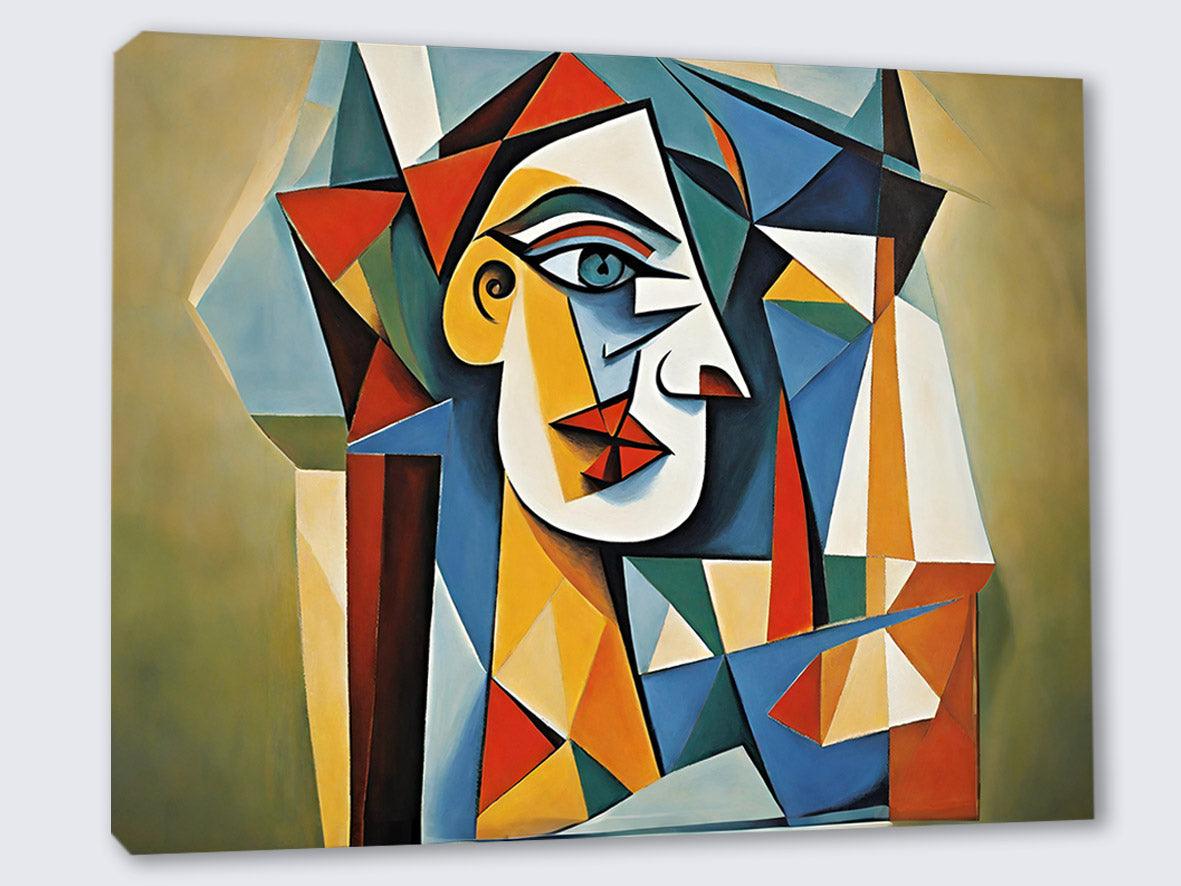 Wandbild Kubistisches Portrait Picasso Style Kunstdruck auf Leinwand