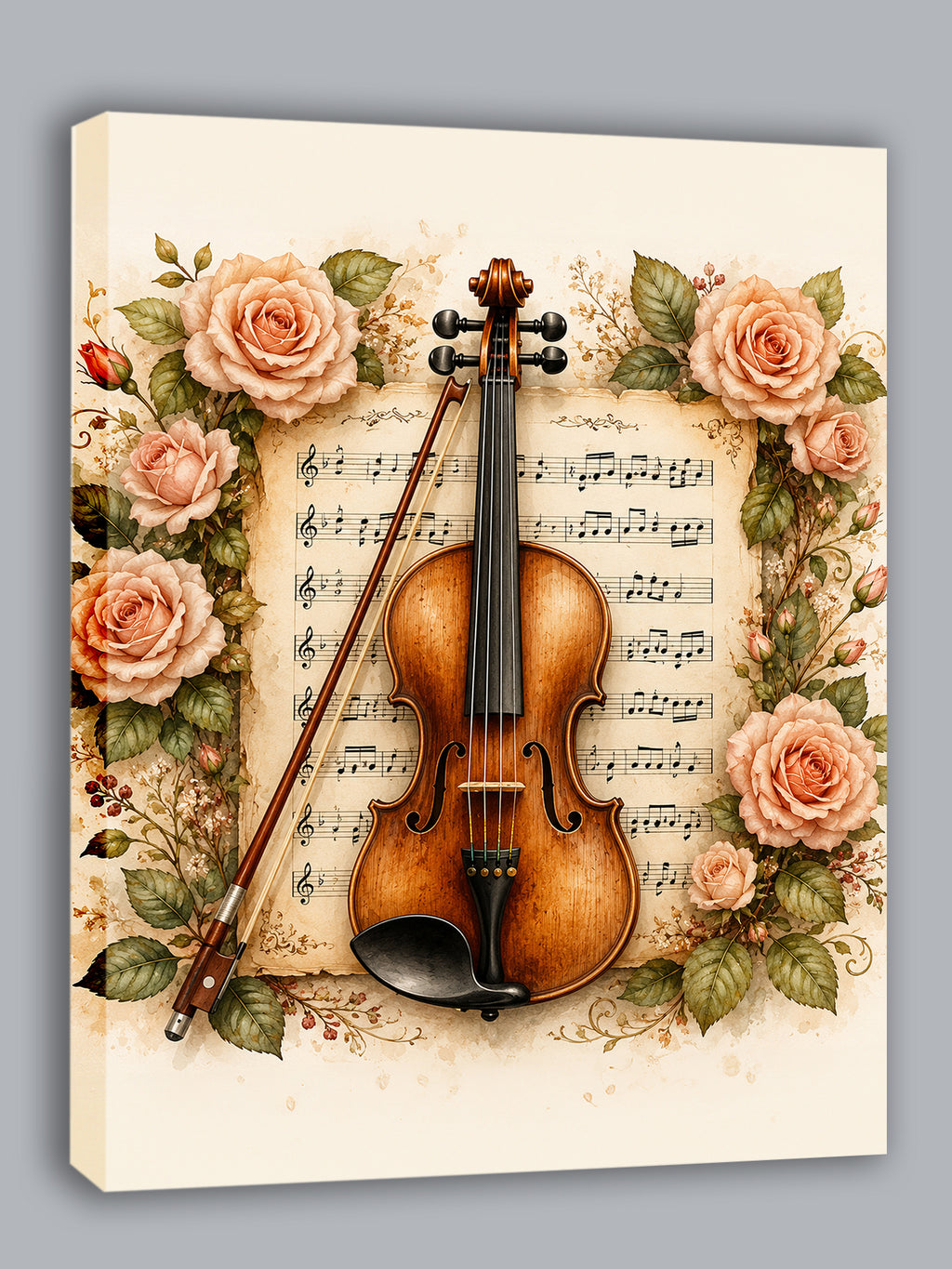 Wandbild Romantische Violine 8 Kunstdruck auf Leinwand