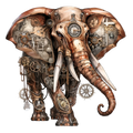 Wandbild Elefant Steampunk Kunstdruck auf Leinwand direkt zum Aufhängen | Wandbild Galerie