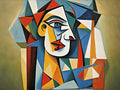 Wandbild Kubistisches Portrait Picasso Style Kunstdruck auf Leinwand