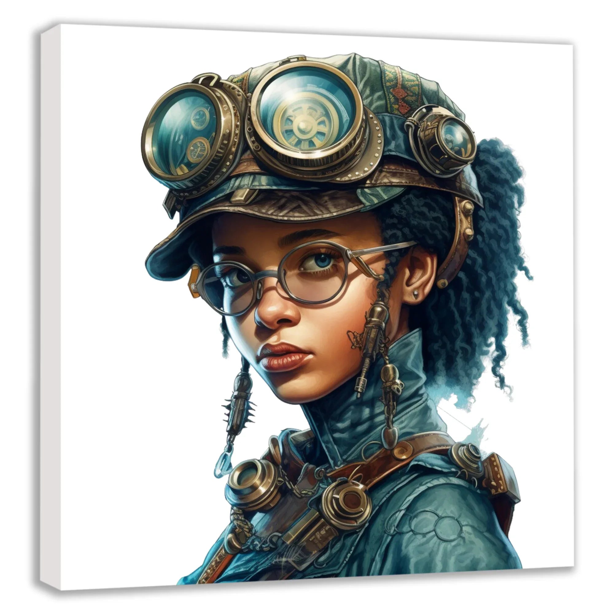 Wandbild Steampunk Lady 8 Kunstdruck auf Leinwand direkt zum Aufhängen | Wandbild Galerie