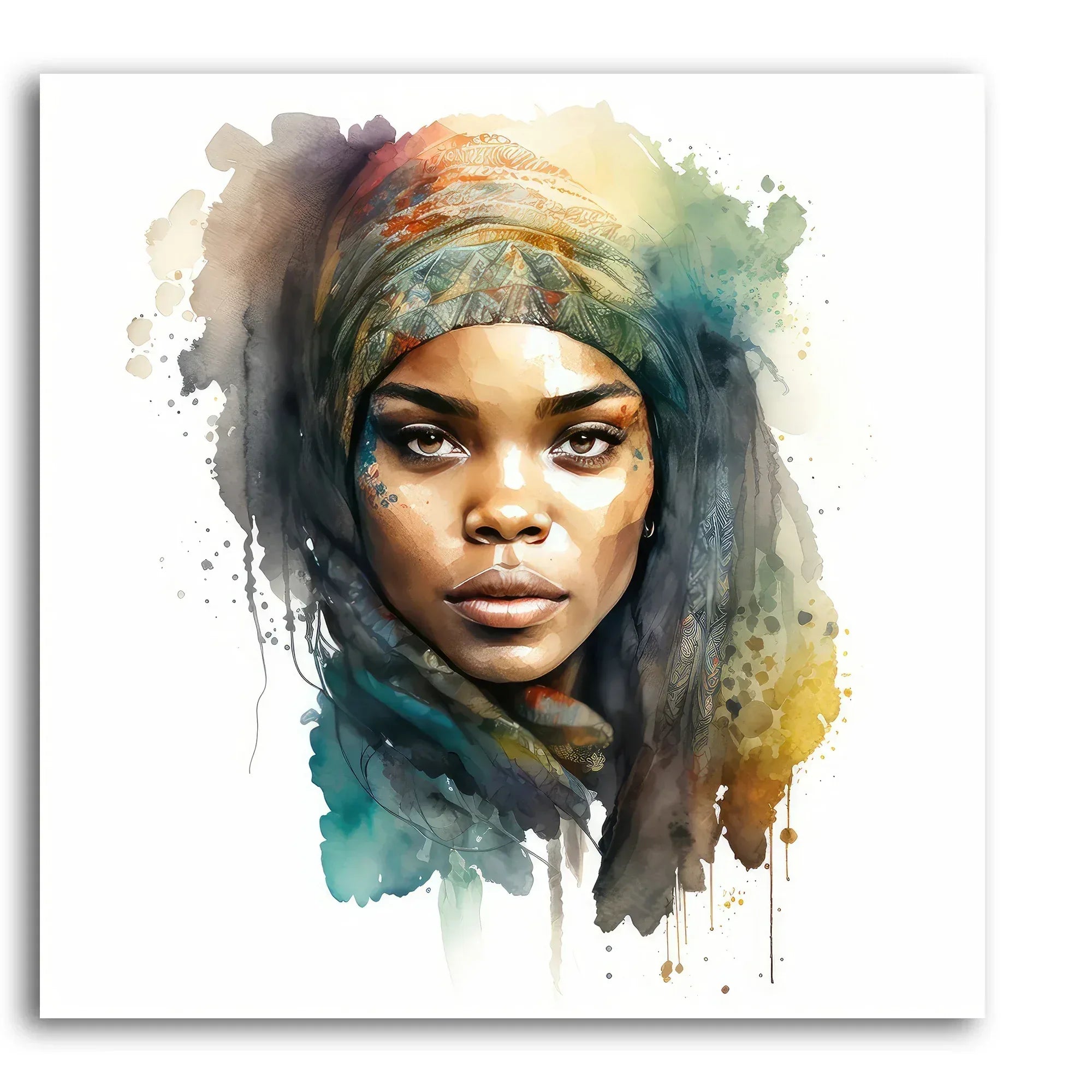 Afrikanerin 9 Portrait Wandbild Kunstdruck auf Leinwand | Wandbild Galerie