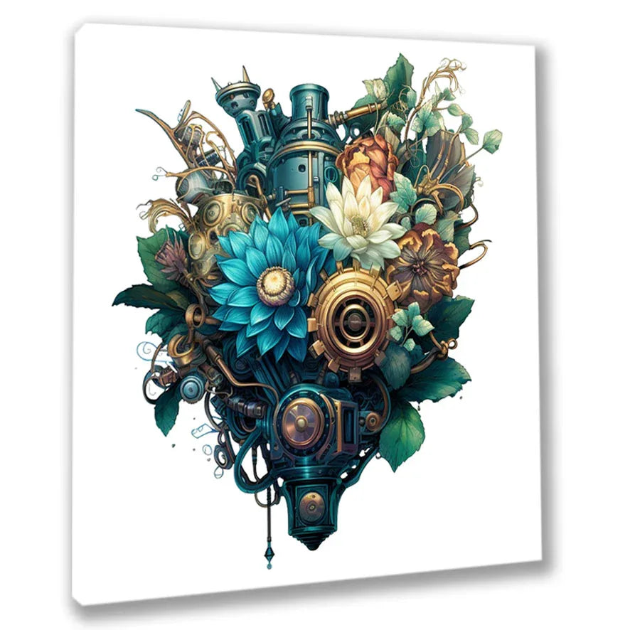 Wandbild Blumen 2 Steampunk Kunstdruck auf Leinwand | Wandbild Galerie