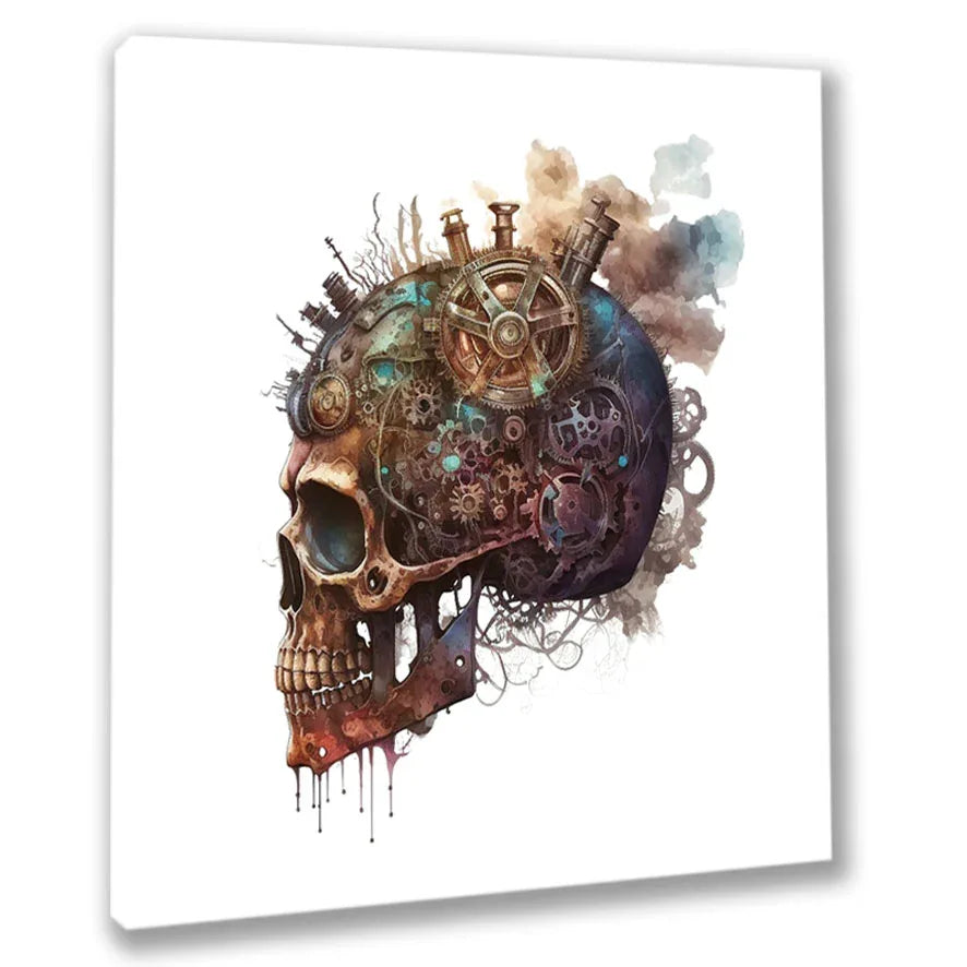 Wandbild Scull Steampunk Totenkopf 9 Wandbild Kunstdruck auf Leinwand | Wandbild Galerie