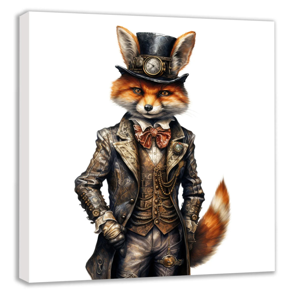 Wandbild Fuchs Reineke 9 Steampunk Kunstdruck auf Leinwand | Wandbild Galerie