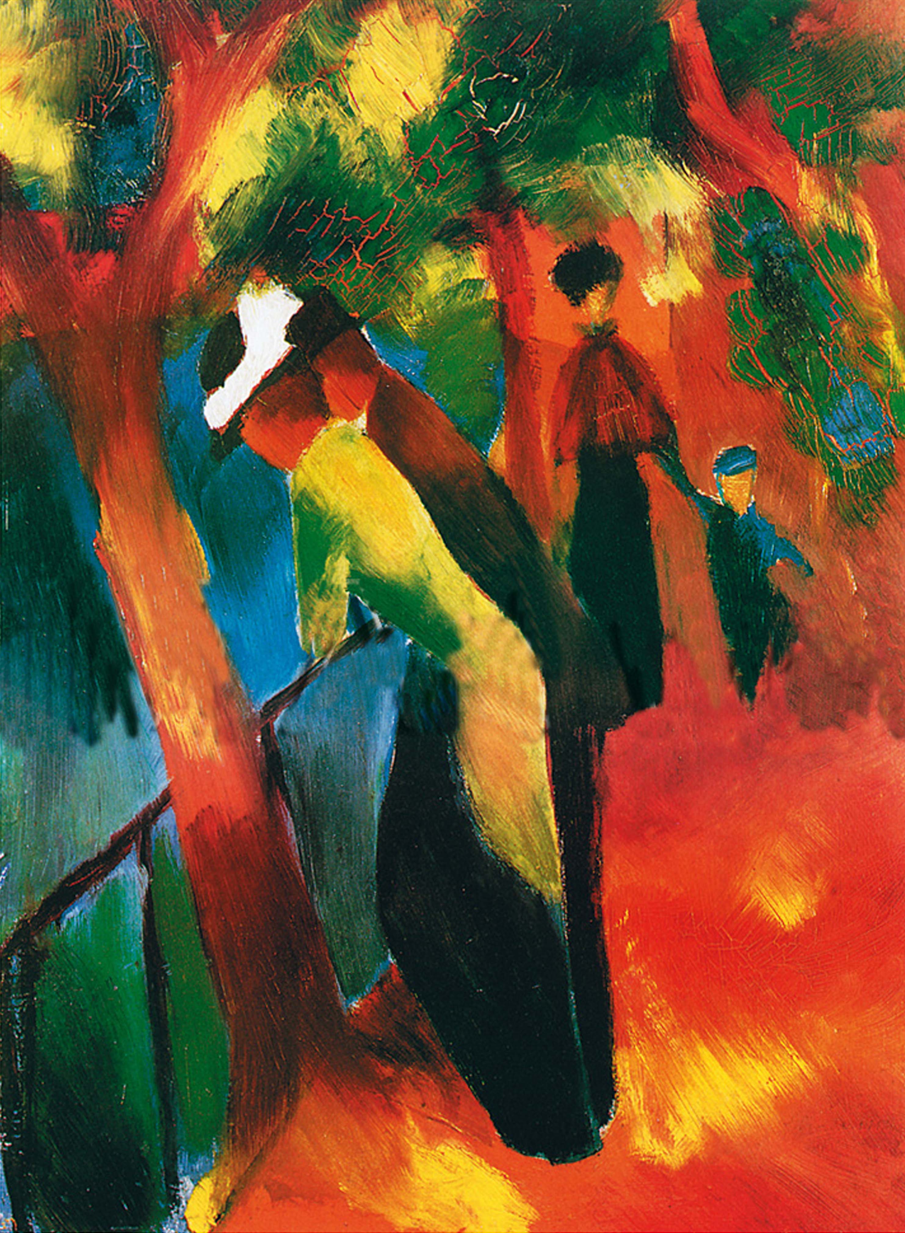 Wandbild August Macke Sonniger Weg Kunstdruck auf Leinwand