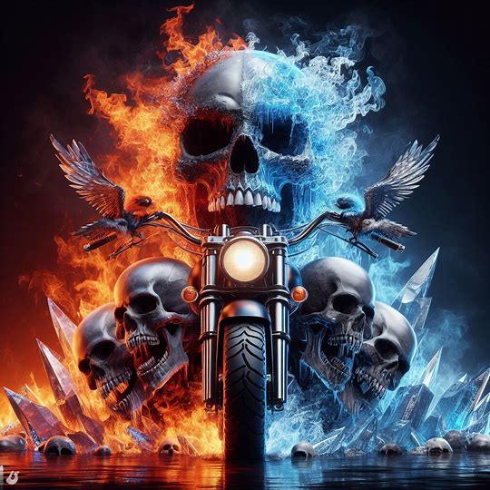 BIKERSKULL1 - Wandbild Galerie