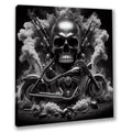 Wandbild Biker Scull 2 Kunstdruck auf Leinwand direkt zum Aufhängen | Wandbild Galerie