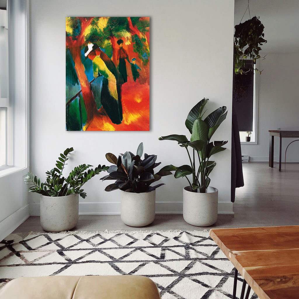 Wandbild August Macke Sonniger Weg Kunstdruck auf Leinwand